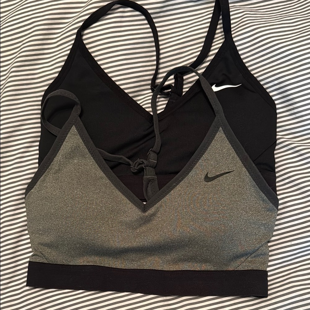 Nike Women's Black and Gray Sports Bra set size small